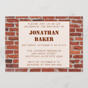 Brick Wall Invitation de fête d'anniversaire