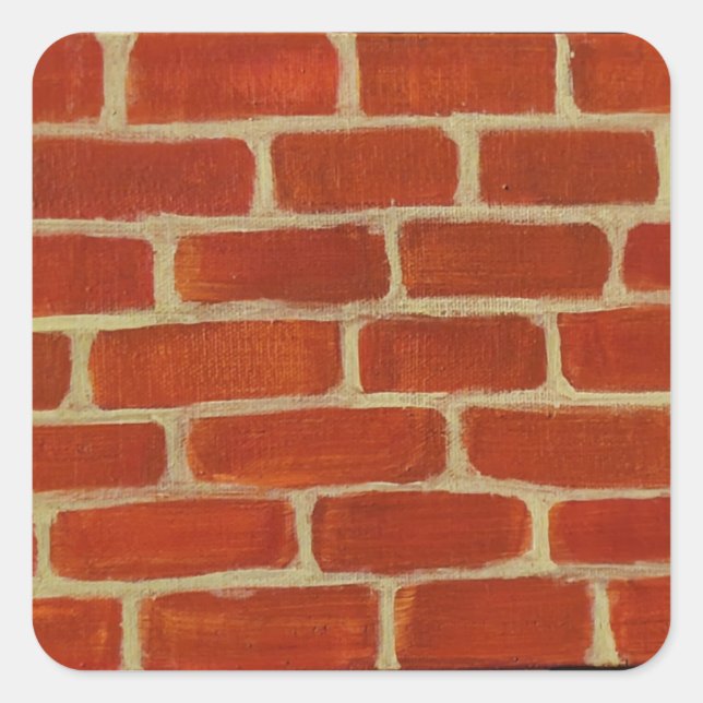 Brick Wall Quadratischer Aufkleber (Vorderseite)