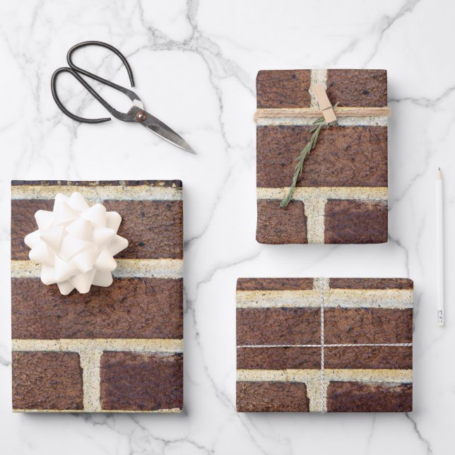 Brick Wall realistische Texturfotografie-Geschenk Geschenkpapier Set (Vorderseite)