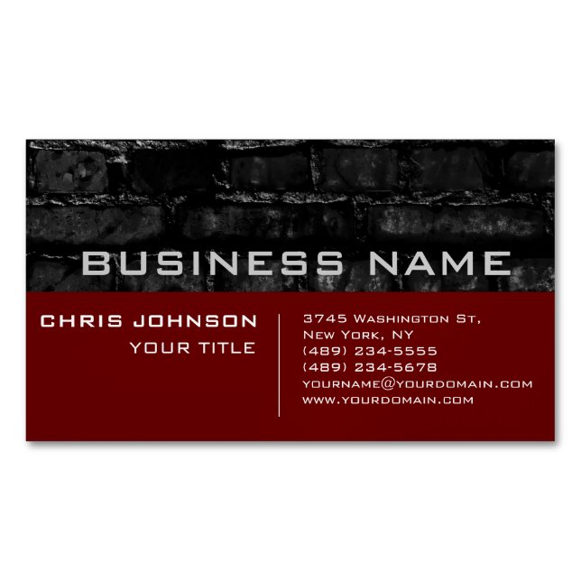 Brick Wall Rouge Carte de visite contemporain (devant)
