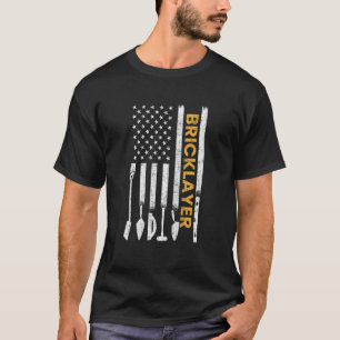 Bricklayer American Flag Brickmason Brick Mauerwer T-Shirt
