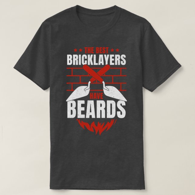 Bricklayer Brick Mason Beard Geschenk T-Shirt (Design vorne)