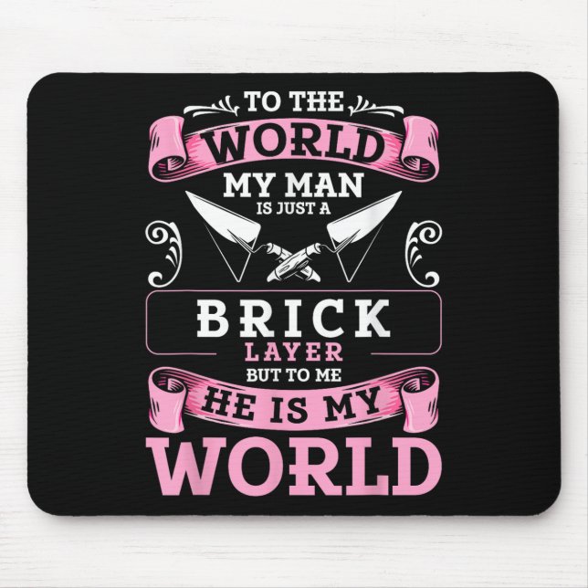 Bricklayer Layer Gewerkschaft Bricklayer Girlfrien Mousepad (Vorne)