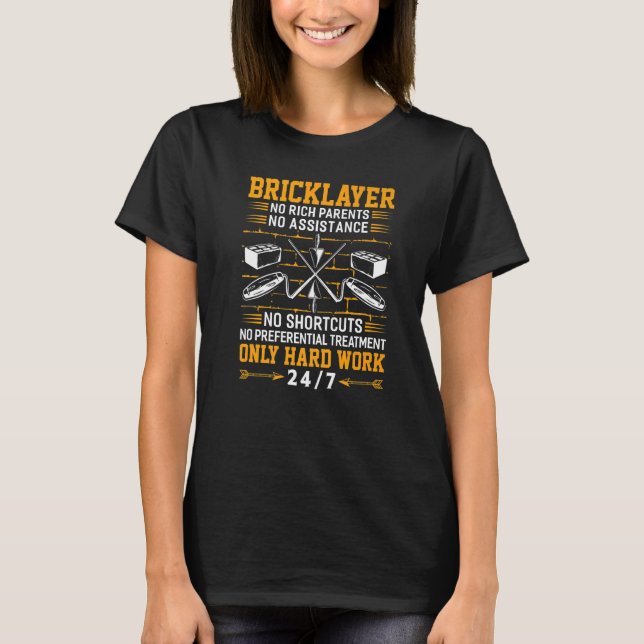 Bricklayer No Rich Eltern Bricklayer Masons Mason T-Shirt (Vorderseite)