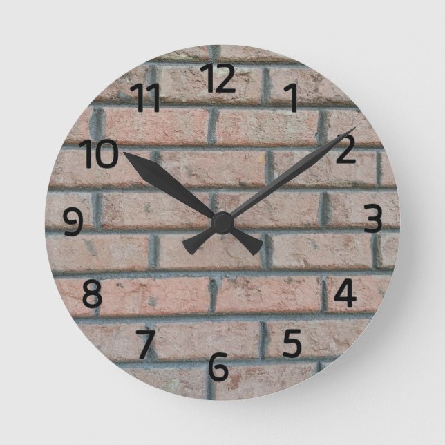 Bricks 2 runde wanduhr (Vorderseite)