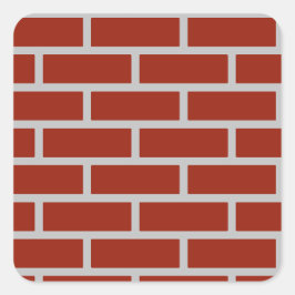 Bricks Square Stickers (Brick Red & Gray)