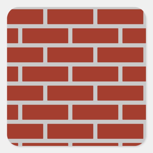 Bricks Square Stickers (Brick Red & Gray) (Vorderseite)