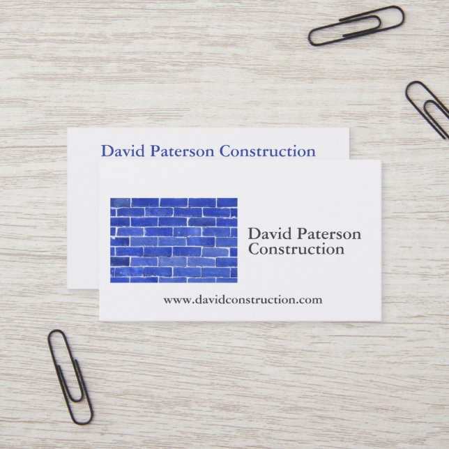 Bricks Wall Construction Carpenter Contractor Logo Visitenkarte (Vorderseite/Rückseite Beispiel)