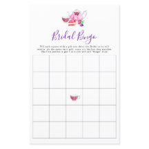 Bridal Bingo Brautparty Game Tee Lila