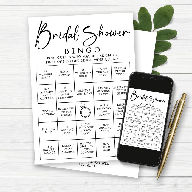 Bridal Bingo Finden Sie das Gast-Brautparty-Spiel Einladung (Von Creator hochgeladen)