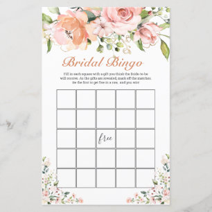 Bridal Bingo Game Blumengrün Blatt