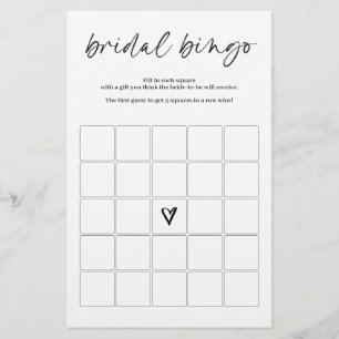 Bridal Bingo Game Modern Einfach Minimalistisch