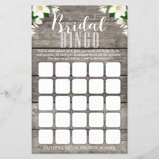 Bridal Bingo Magnolia Blume Rustikale Dusche Flyer