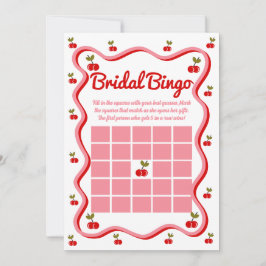 Bridal Bingo Retro Cerise nuptiale carte de jeu