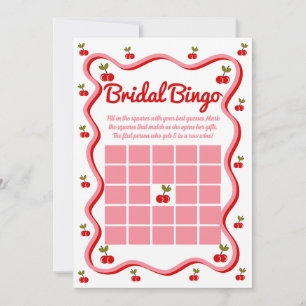 Bridal Bingo Retro Cerise nuptiale carte de jeu