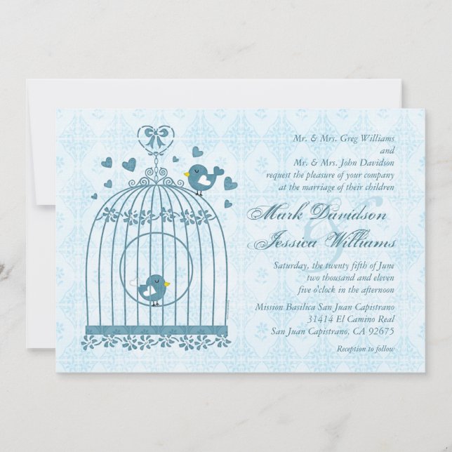 Bridal Bird Cage Hochzeit Einladung (Vorderseite)
