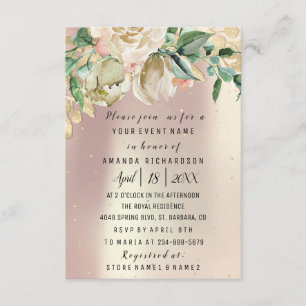Bridal Birthday Blume Gold Minze Rose Gold Blush Einladung