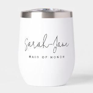 Bridal Black and White Thermal wine tumbler