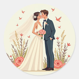 Bridal Bliss Runder Aufkleber