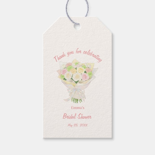 bridal bouquet bouquet of flowers pastel Asian  Geschenkanhänger (Vorderseite)