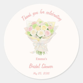 bridal bouquet bouquet of flowers pastel Asian Runder Aufkleber