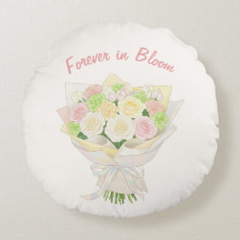 bridal bouquet bouquet of flowers pastel rundes kissen