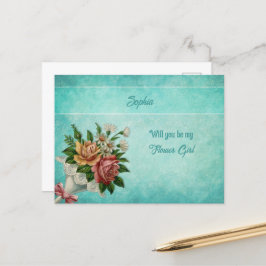 Bridal Bouquet Personalisierte Blumengärten Ankündigungspostkarte