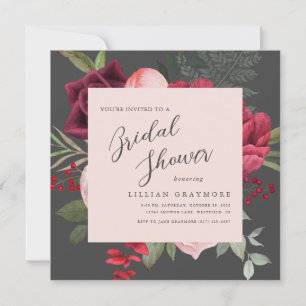 Bridal Bouquet Romantisches Rosa Brautparty Einladung