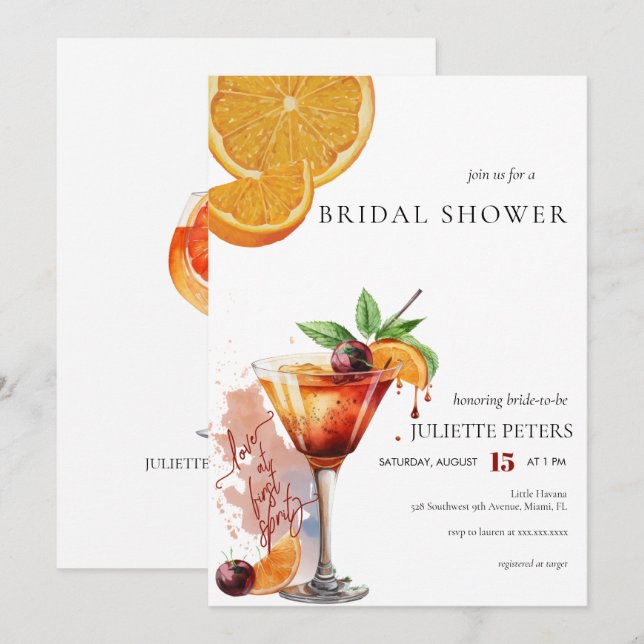 Bridal Brunch | Dusche für Paare Einladung (Vorne/Hinten)