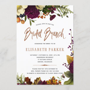 Bridal Brunch Moderner Herbst Brautparty Einladung