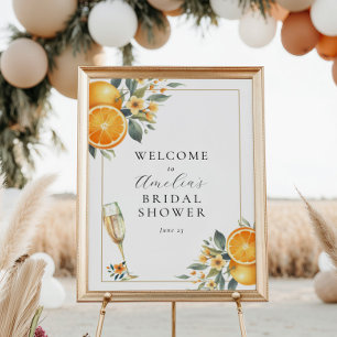 Bridal Brunch Orange Polterabend Begrüßungszeichen Poster