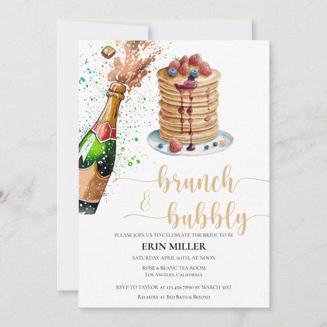 Bridal Brunch | Pancake Einladung (Vorderseite)