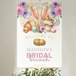 Bridal Brunch Pastell Pink Gold Custom Willkommen Poster