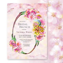 Bridal Brunch Pink Floral Watercolor