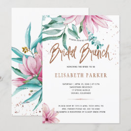 Bridal Brunch Rosa Kupfer Brautparty Einladung