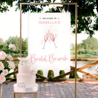 Bridal Brunch Wasserfarbe Blush Begrüßungszeichen