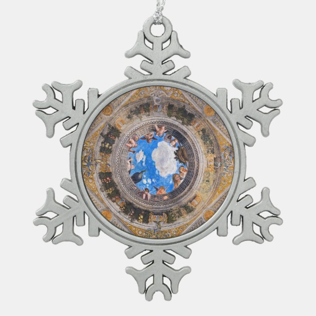 Bridal Chamber, Decke von Andrea Mantegna Schneeflocken Zinn-Ornament (Vorderseite)