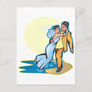 Bridal Couple on Beach Postkarte