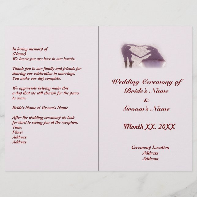 Bridal Couple Silhouette Herz in Sand Wedding (Vorderseite)