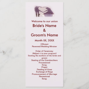 Bridal Couple Silhouette Herz in Sand Wedding Programm