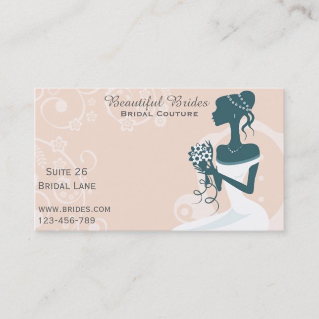 Bridal Couture, Bridal Wear, Hochzeitskleidung Visitenkarte (Vorderseite)