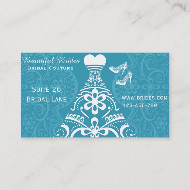 Bridal Couture, Bridal Wear, Hochzeitskleidung Visitenkarte (Vorderseite)