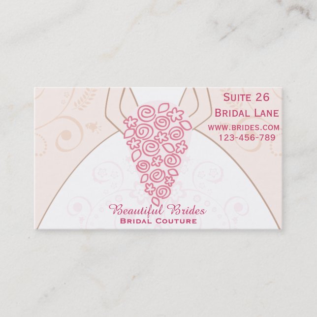 Bridal Couture, Bridal Wear, Hochzeitskleidung Visitenkarte (Vorderseite)