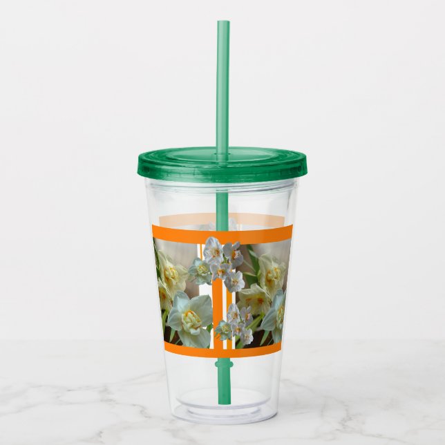 Bridal Crown Daffodis Design Acrylic Tumbler Acryltrinkbecher (Vorderseite)