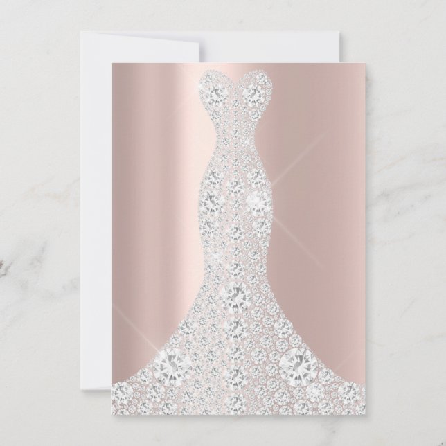 Bridal Dress Spark Rose VIP Rosa Rose Diamond Einladung (Rückseite)