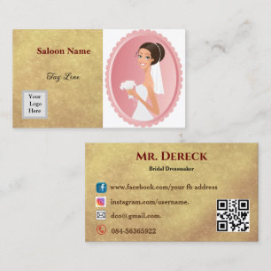 Bridal dressmaker Business Card Visitenkarte