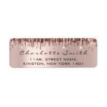 Bridal Drips Rose RSVP Return Address Sweet 16