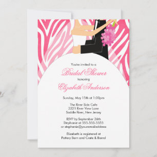 Bridal Dusche Einladung Braut Groom Pink Zebra
