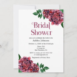 Bridal Dusche Einladung Dahlien. Burgund lädt