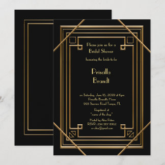 Bridal Dusche Einladung, großartig Gatsby Gold sch Einladung